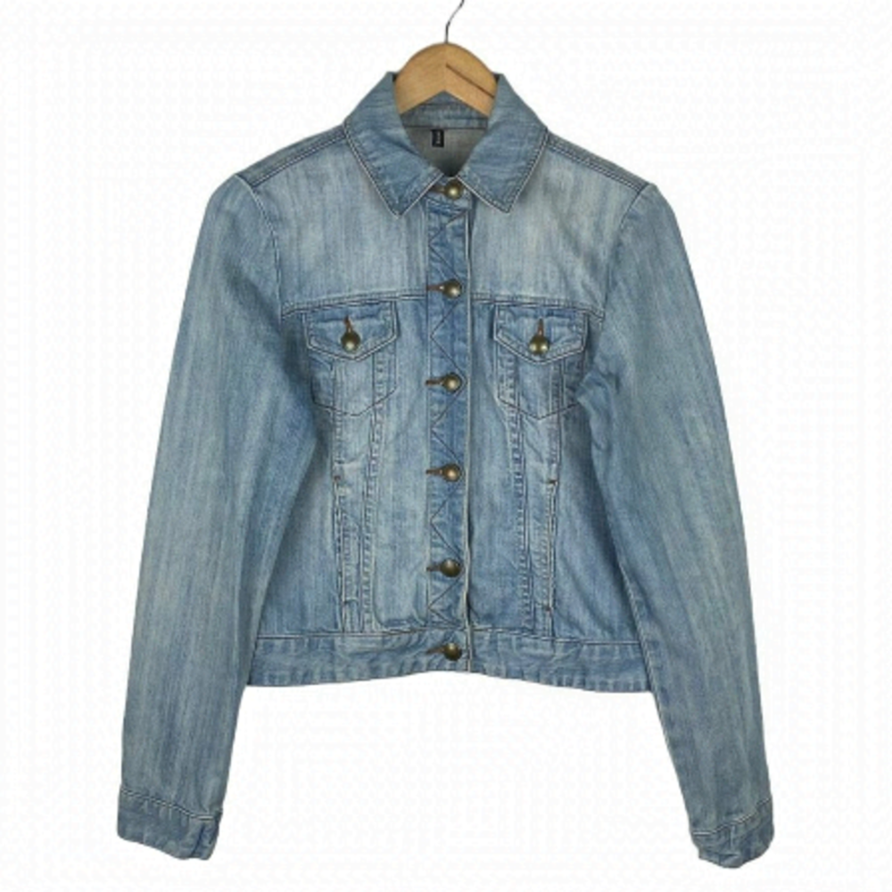 Naf Naf Women's Blue Light Wash Denim Jean Jacket Size 36